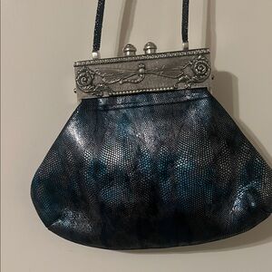 Elegant Blue and Silver Women's Shoulder Bag